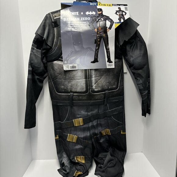 Fortnight Batman Zero Brand‎ New Boys Halloween Costume size 10-12 7 piece set - Picture 1 of 10